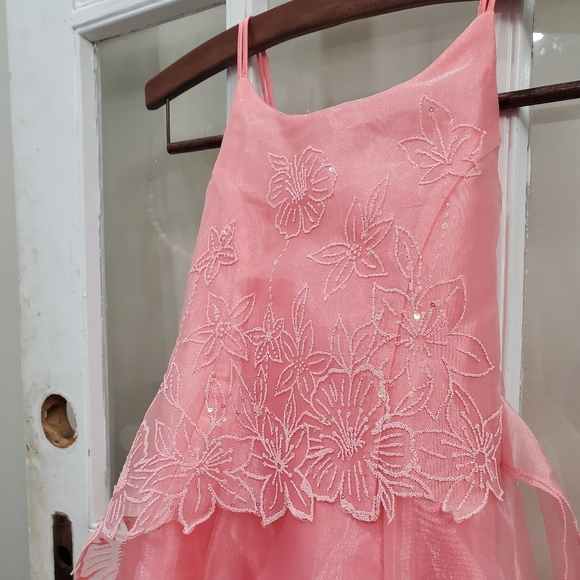 Coral Formal Sequin Dress - Picture 2 of 8